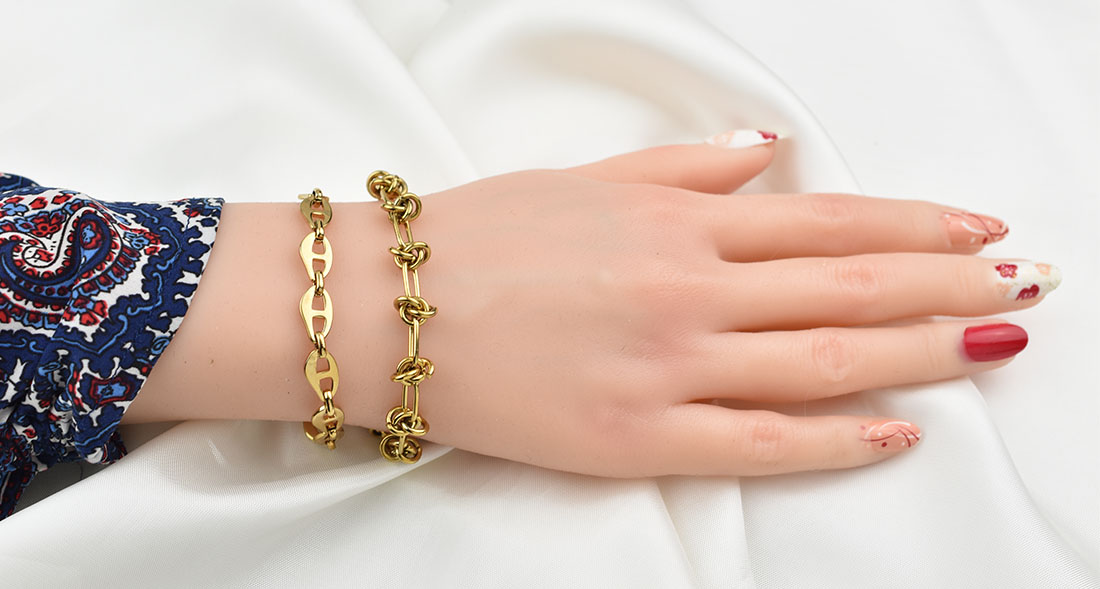 Noelia Gold Bracelet 8MM Βραχιόλι από ανοξείδωτο ατσάλι 316L